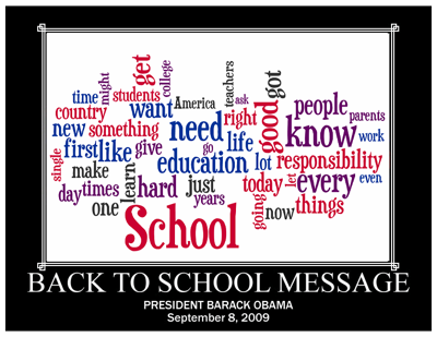 Wordle of President Obama's speech Jen Wagner made this image using the speech text and Wordle.net