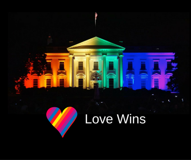 LOVE WINS White house in rainbow colors